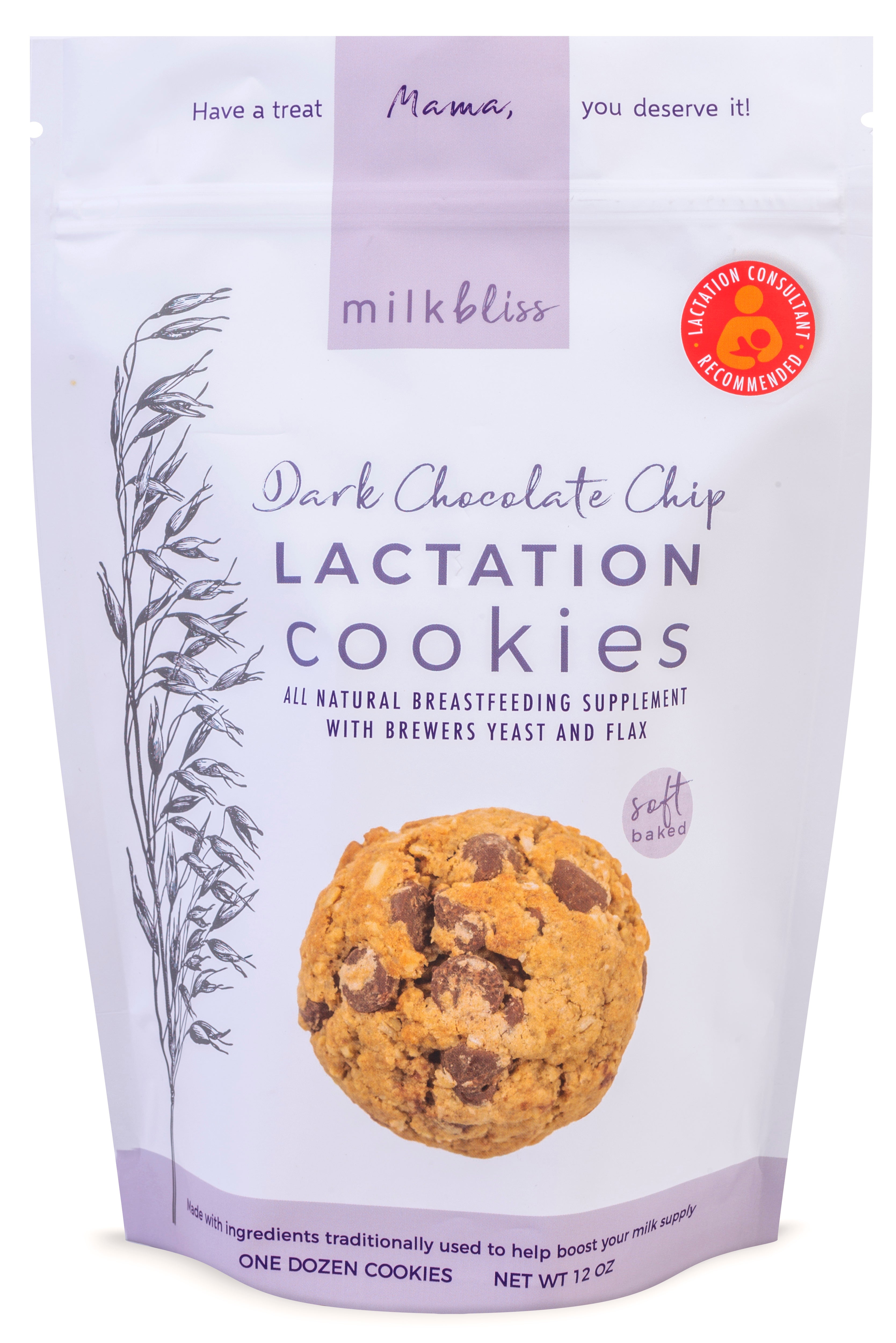 Dark Chocolate Chip Soft Baked Lactation Cookies